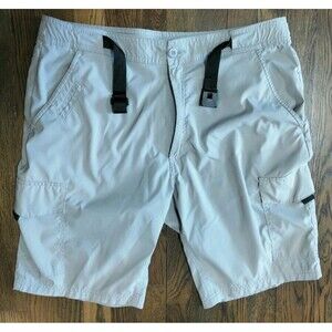 Set of 2 Outdoor Life Cargo Performance Shorts Men 36 Gray Beige Hiking Fishing